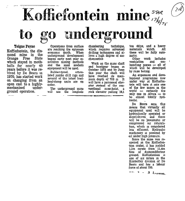 Mining Diamonds 1975 - 1986