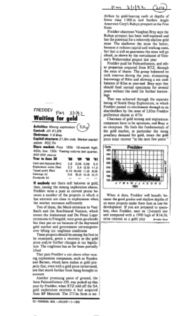 Mining Gold 1991 - 1992