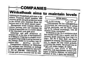 Mining Gold 1991