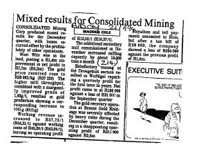 Mining Gold 1994 - 1995