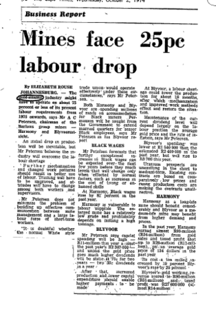 Mining Labour 1975 - 1976