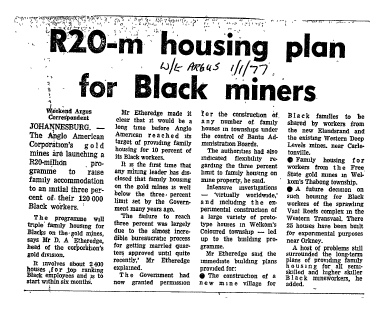 Mining Labour 1977 - 1979