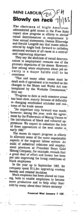 Mining Labour 1983 - 1984