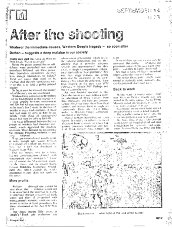 Mining Strikes & Disturbances 1973 - 1976