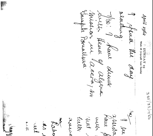 Nelson Mandela Dairy April 1962