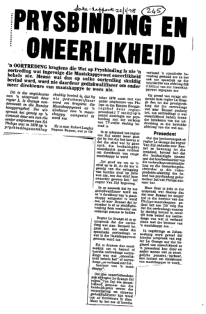 Prices Controls 1978 - 1984