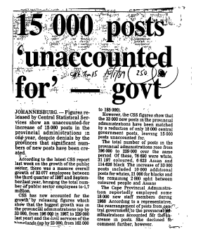 Public Sector Government General 1989 - 1991