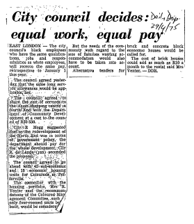 Public Sector Government Local Authority - Cape 1975 - 1981