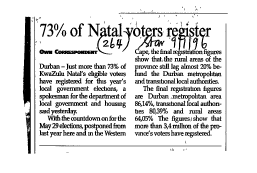 Public Sector Government Local Authority - KZN 1996 - 1997