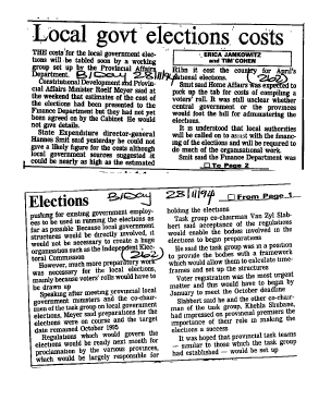 Public Sector Government Local Authority General 1994 - 1995