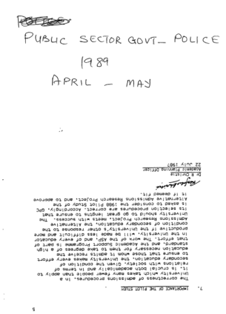 Public Sector Government Police 1989 A