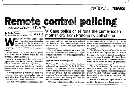 Public Sector Government Police 1996 A