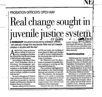 Public Sector Government Prisons 1995 - 1996