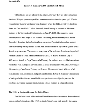 Robert F. Kennedy’s 1966 Visit to South Africa