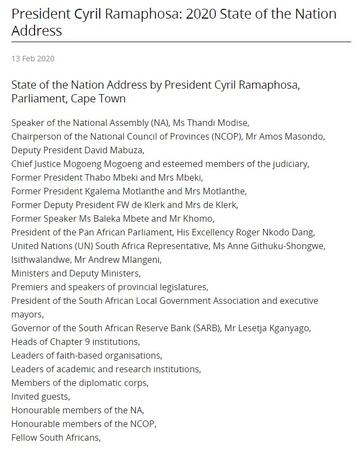 2020 - President Ramaphosa, State of the Nation Address, 13 February 2020