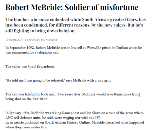 Robert McBride Soldier of misfortune - cover