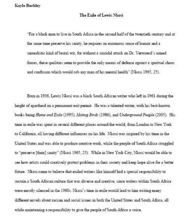 The Exile of Lewis Nkosi