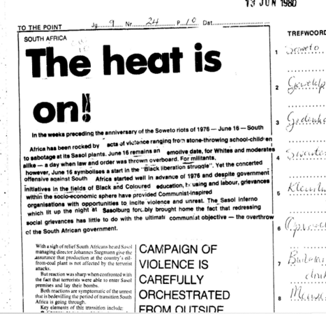 The heat is on!, To the Point, 13 June 1980