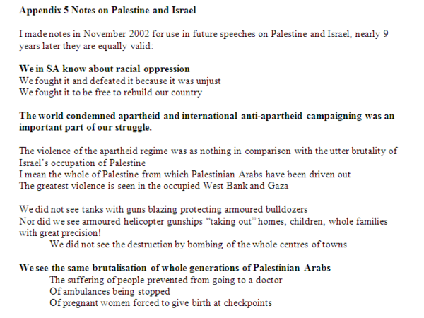 Appendix 5 Notes on Palestine and Israel by Denis Goldberg