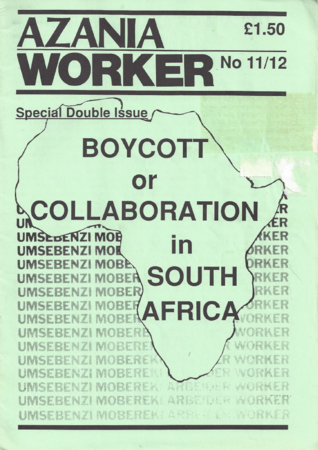 Azania Worker Issue Number 11/12- October 1988