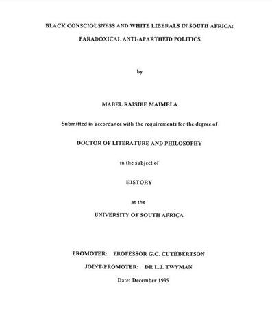 Black consciousness and white liberals in South Africa: paradoxical anti-apartheid politics