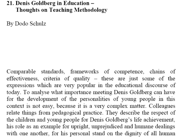 Chapter 18 Denis Goldberg in Education - Thoughts on Teaching Methodology by Dodo Schulz 