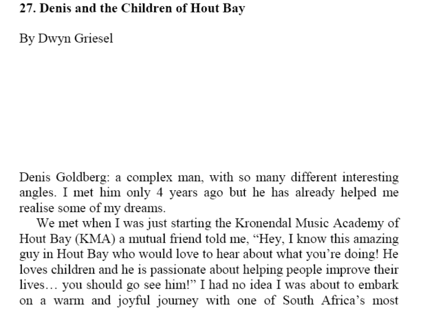 Chapter 24 Denis and the Children of Hout Bay by Dwyn Griesel