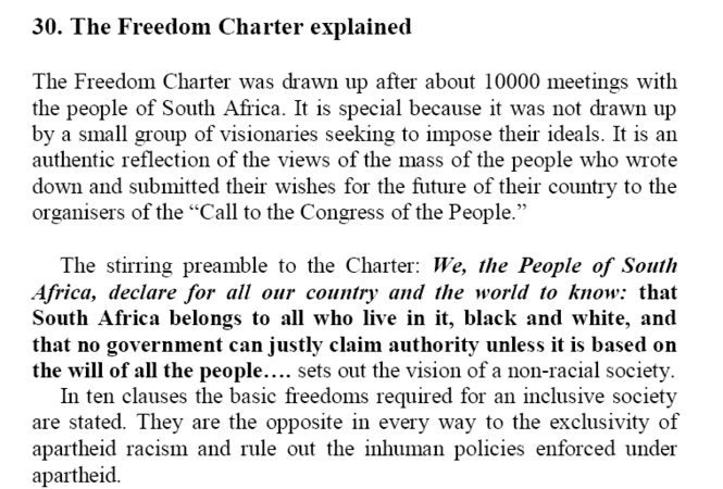 Chapter 27 The Freedom Charter explained