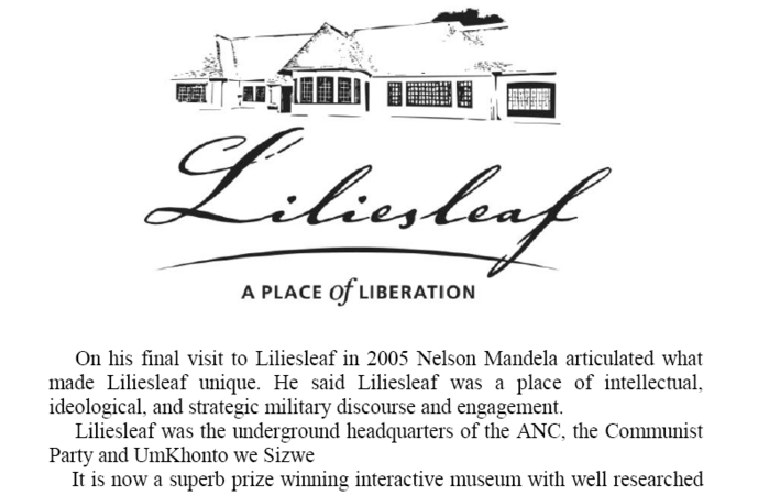 Chapter 28 Liliesleaf Museum