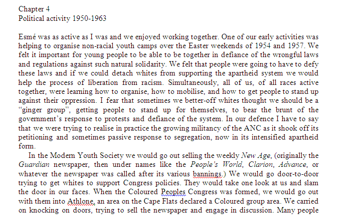 Chapter 4 Political activity 1950-1963 by Denis Goldberg