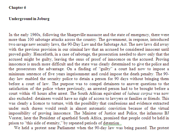 Chapter 6 Underground in Joburg by Denis Goldberg