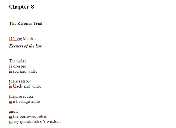 Chapter 8 The Rivonia Trial by Denis Goldberg