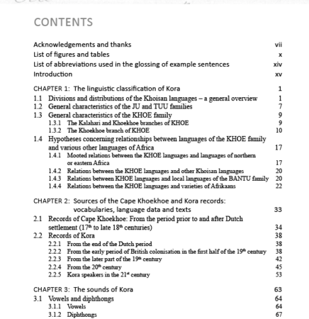 Kora: A Lost Khoisan Language Contents by Menán du Plessis