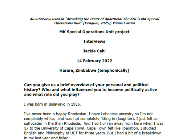 interview with Jackie Cahi