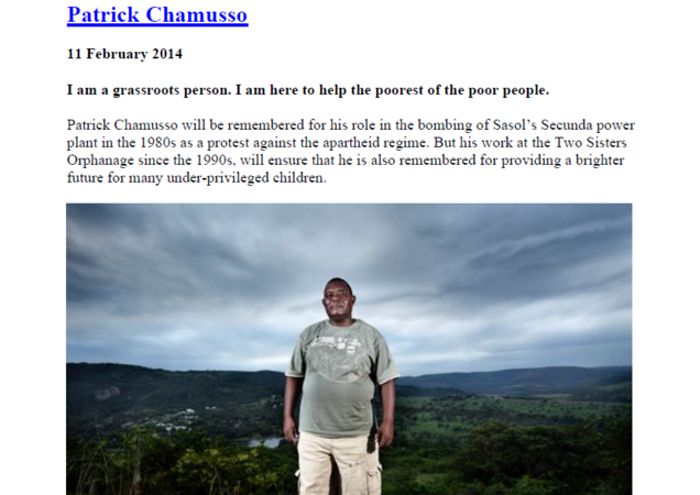 Patrick Chamusso - I am a grassroots person. I am here to help the poorest of the poor people