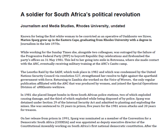 Police station operations, 1986, A soldier for South Africa’s political revolution