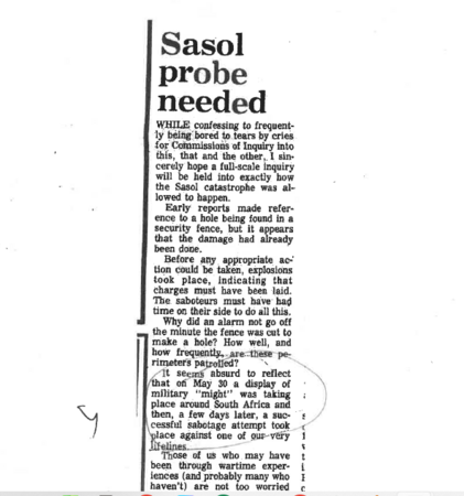 Sasol probe needed, source unknown 5