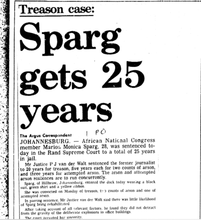  Police station operations, 1986, Sprag gets 25 years, Argus, 6 November 1986