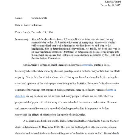 Biography of Simon Marule by Kendyl Fleury