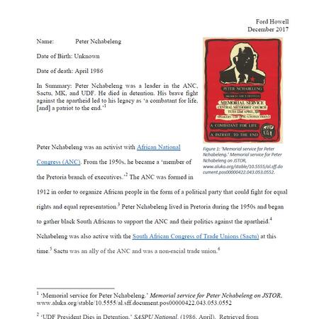 Biography of Peter Nchabeleng by Ford Howell