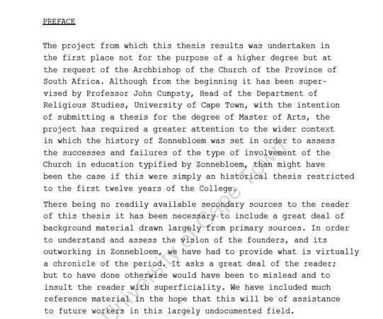 A History of Zonnebloem College 1858 TO 1870 - A Study of Church and Society by Janet K.H. Hodgson