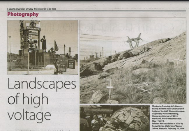 Landscapes of high voltage by Melvyn Minnaar (Mail & Guardian), 21 - 27 November 2014