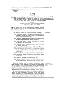 Natives (Abolition of Passes and Co-ordination of Documents) Act, Act No 67 of 1952