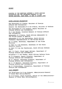 Minutes of the meetings between a South African delegation and the Secretary-General of the United Nations: Cape Town, 23 and 24 August 1983 Version 1