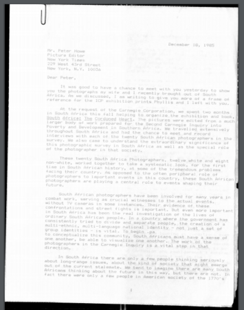 Alex Harris Letter to Editor New York Times