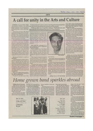 A Call for Unity in the Arts - interview with Omar Badsha, Student Voice, 7 February 1994