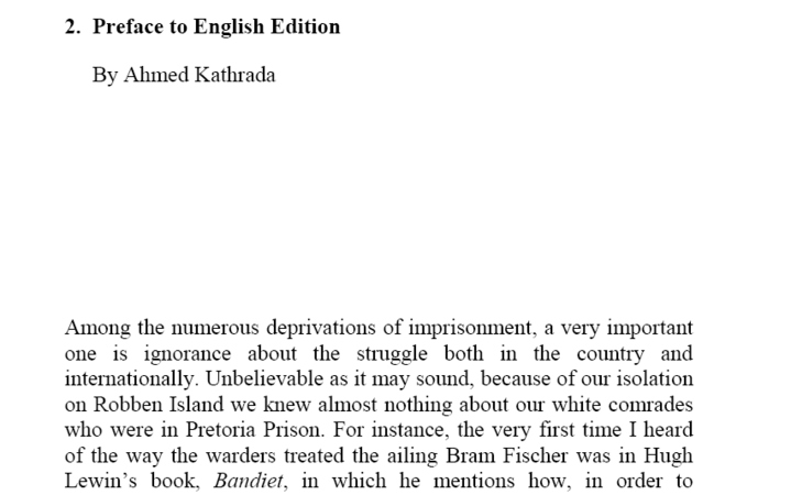 Preface by Ahmed Kathrada