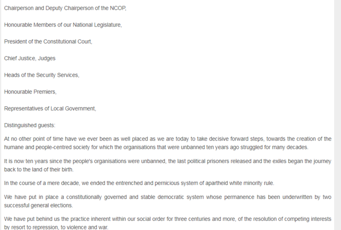 2000 - President Mbeki, State of the Nation Address, 4 February 2000 