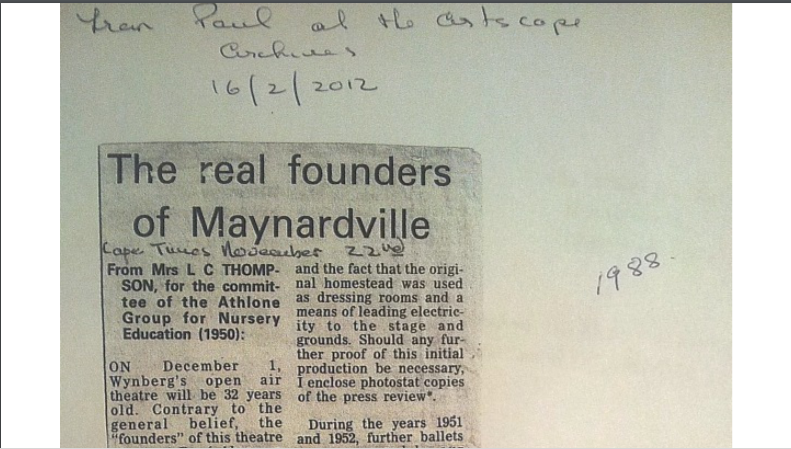 The real founders of Maynardville, 22 November 1988