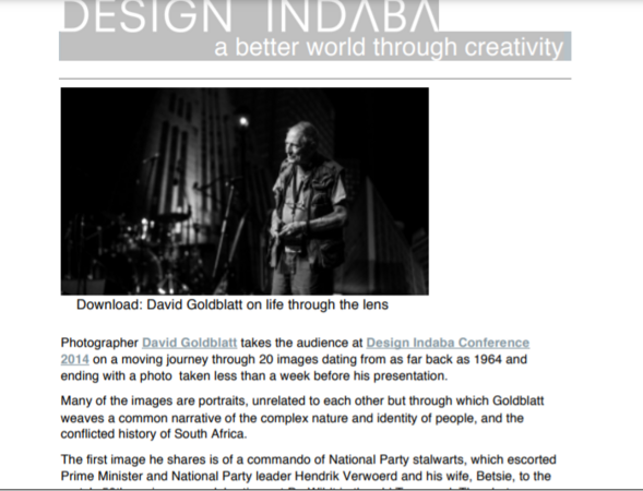 Design Indaba: A better world through creativity, 5 March 2015